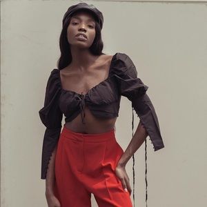 Black cropped blouse